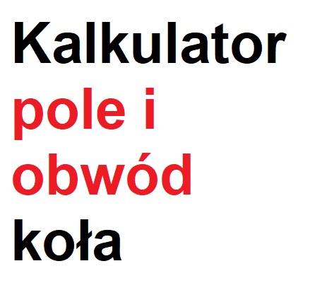 Kalkulator pole koła