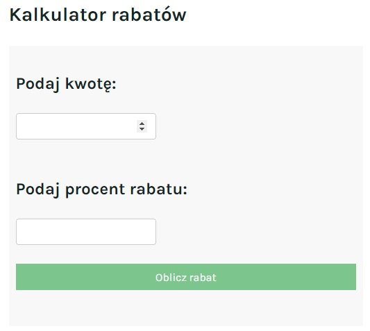 Kalkulator zniżek i rabatów